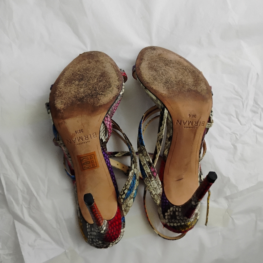 Birman Python Multicolor Heel Sandals Luxury 38.5 - image 6